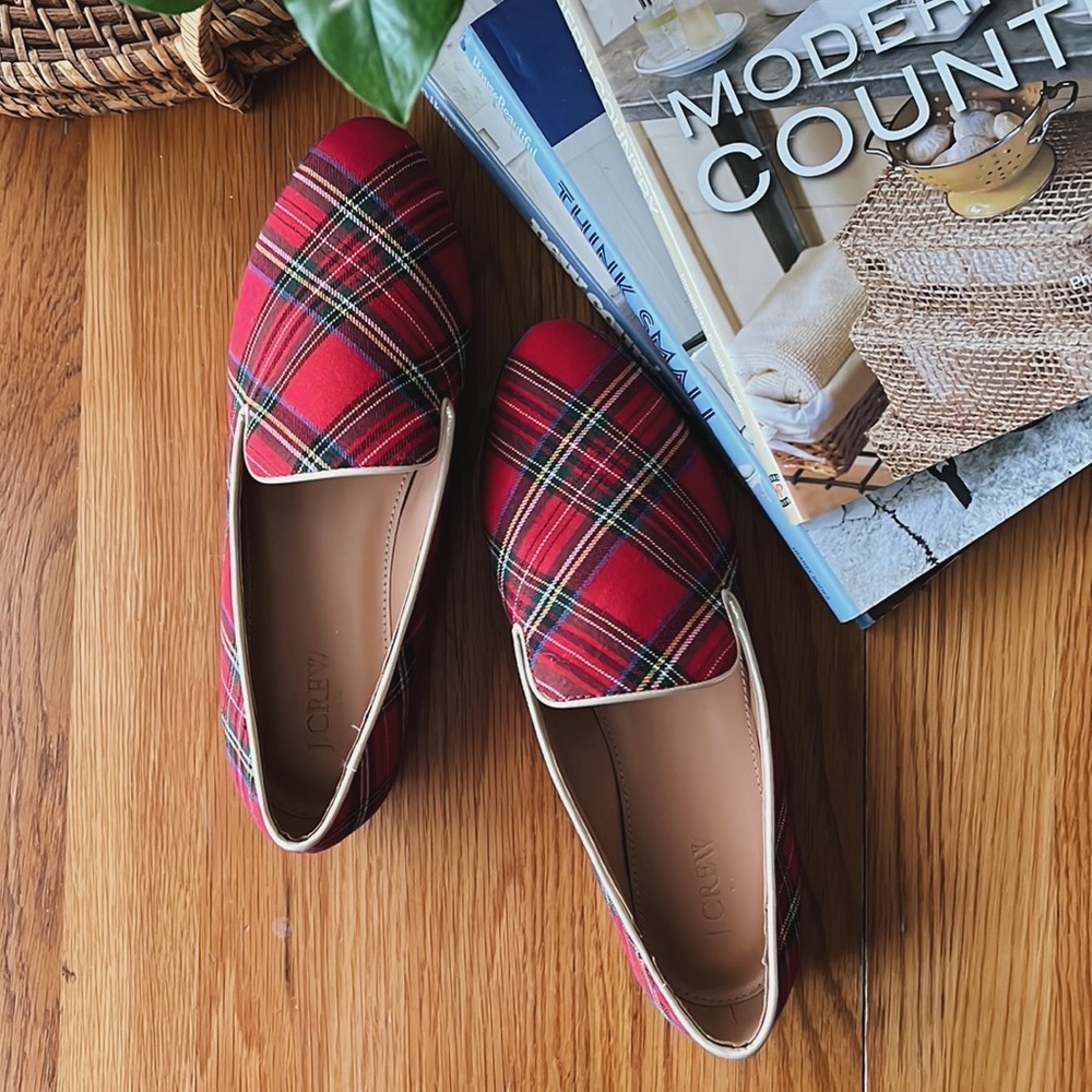NIB J. Crew tartan loafers size 9
